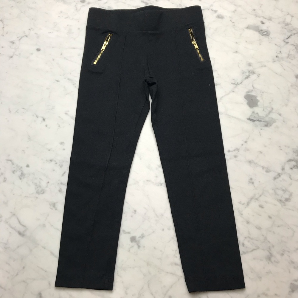 Cherokee Girls XS 4/5 Black Zipper Leggings Pants